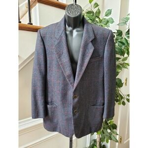 Malibu Clothes Men's Blue 100% Wool Long Sleeve Single Breasted Blazer Size 46R